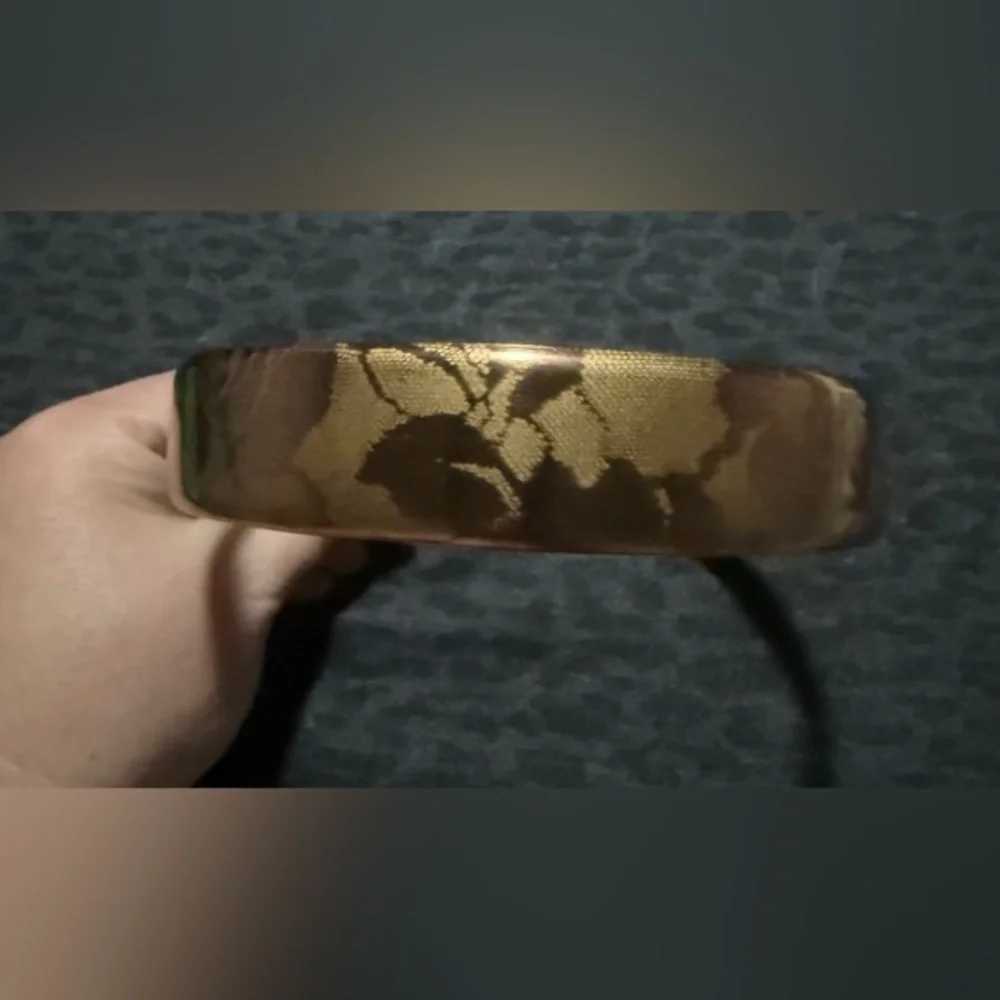 Gold Floral Imprinted Headband